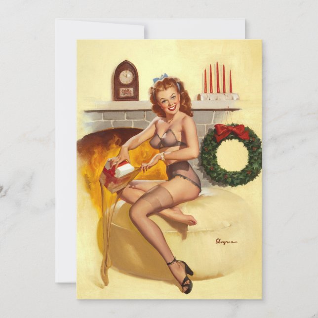 Stocking stuffer pin up invitation (Front)
