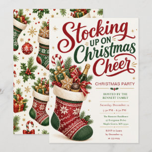 Stocking Up on Christmas Cheer Christmas Invite