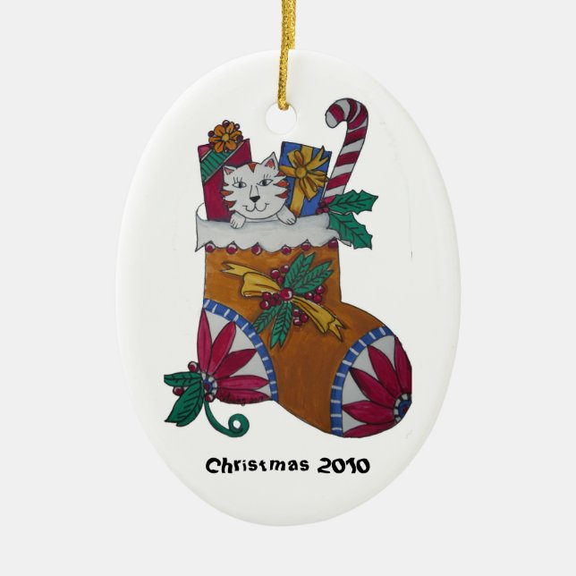 Stockings All Stuffed Ceramic Tree Decoration (Front)