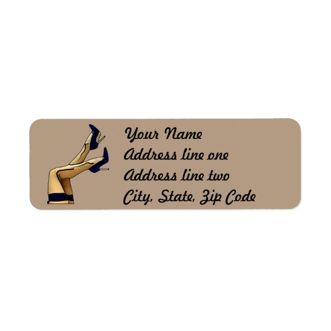 Stockings and Blue Stiletto Heels Return Address Label (Front)