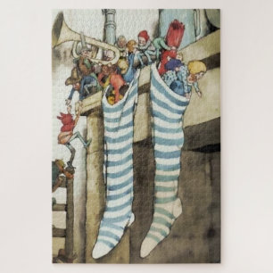 “Stockings at the Chimney” by W Heath Robinson Jigsaw Puzzle
