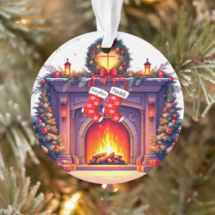 Stockings by the Fire –Christmas Hearth Ornament
