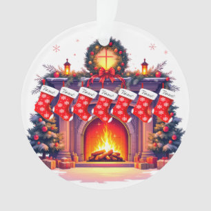 Stockings by the Fire -Christmas Hearth Ornament