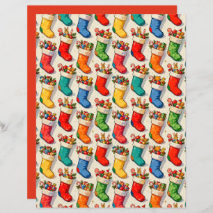 Stockings Filled Scrapbook Paper