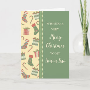 Stockings & Gifts Son in law Merry Christmas Card