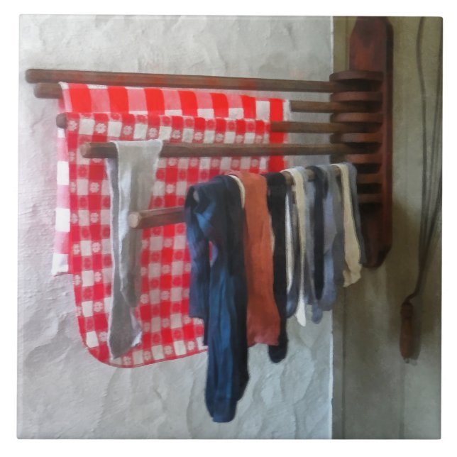 Stockings Hanging to Dry Ceramic Tile (Front)