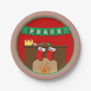Stockings Were Hung by Chimney • 2 Stockings Paper Plate
