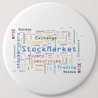 StockMarket Design  Word cloud concept  6 Cm Round Badge