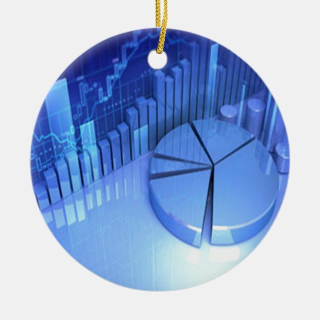 StockMarketChart Ceramic Tree Decoration (Front)