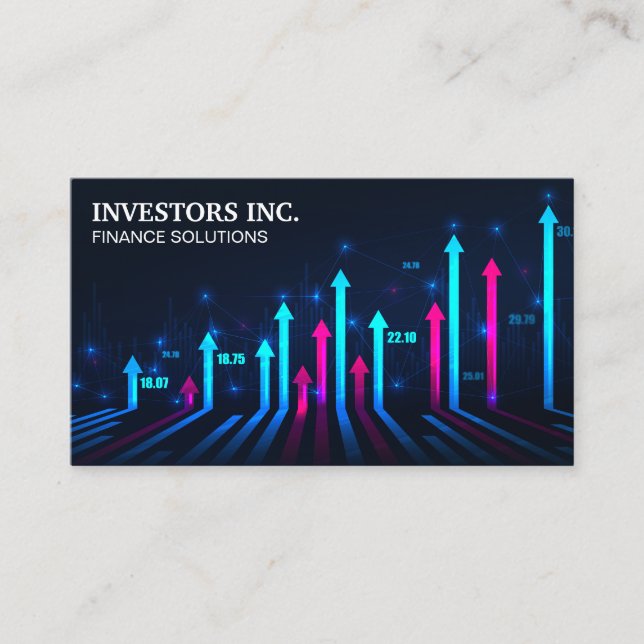 Stocks Arrows | Analysis Graph Business Card (Front)