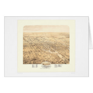 Stockton, CA Panoramic Map 1870 (1667A) - Restored