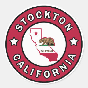 Stockton California Classic Round Sticker