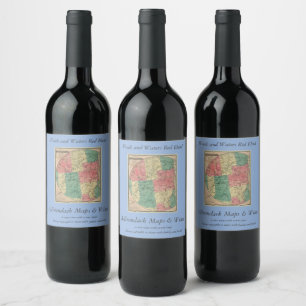 Stoddard's Map of the Adirondack Wilderness 1883 W Wine Label