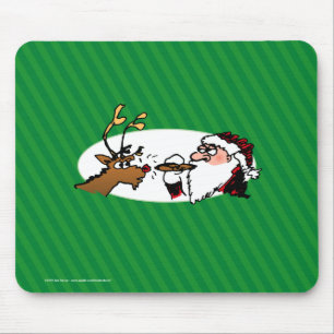 Stogie Santa Funny Cartoon Mouse Pad