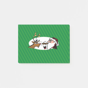 Stogie Smoking Santa Funny Green Stripe Christmas Post-it Notes