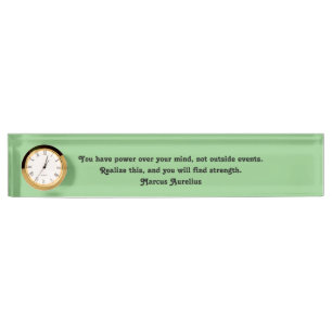 Stoic Desk plate with Clock