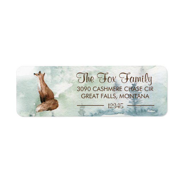 Stoic Fox Rustic Forest Return Address Label (Front)