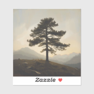 Stoic Grace – Lone Pine Tree Painting Images