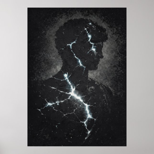 Stoic Guardian, Modern Matrix Abstract Art Poster (Front)
