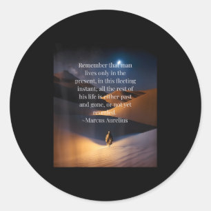 Stoic Meditations Quote Classic Round Sticker