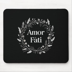 Stoic Minimalist Tee For Women Men Amor Fati Flora Mouse Pad