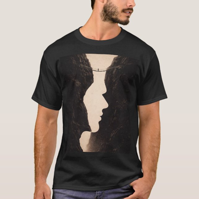 Stoic Optical Illusion Abstract Art, Cliffs, Land T-Shirt (Front)