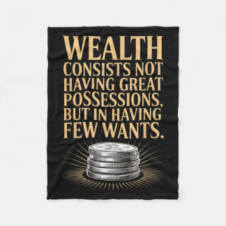 Stoic Philosoper Quote Motivational Stoicism Wealt Fleece Blanket