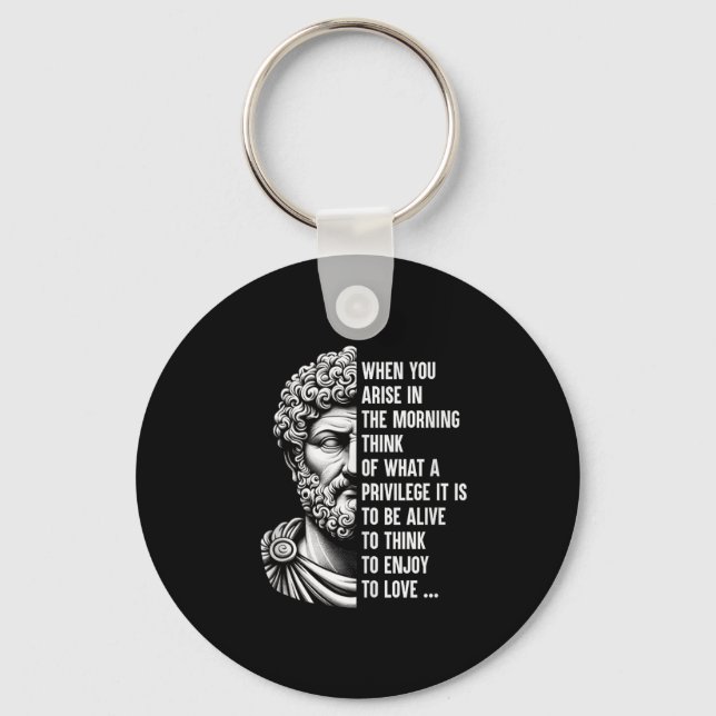 Stoic Philosopher Marcus Aurelius Shirt Motivation Key Ring (Front)