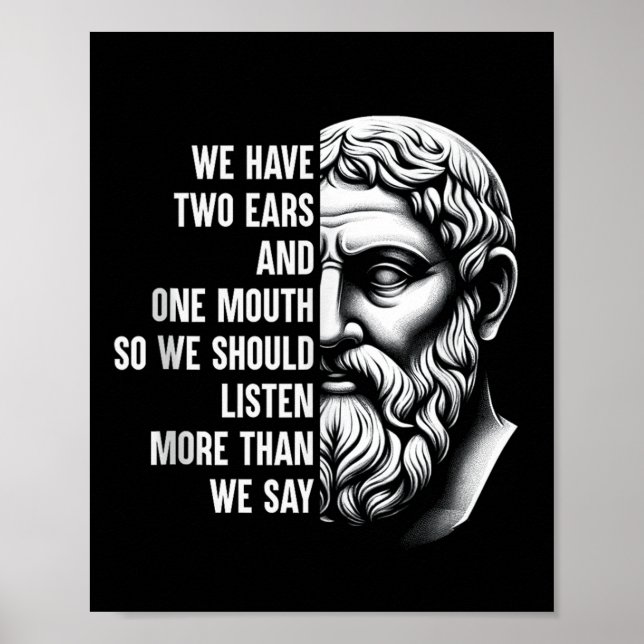 Stoic Philosopher Zeno Of Citium Quote Motivationa Poster (Front)
