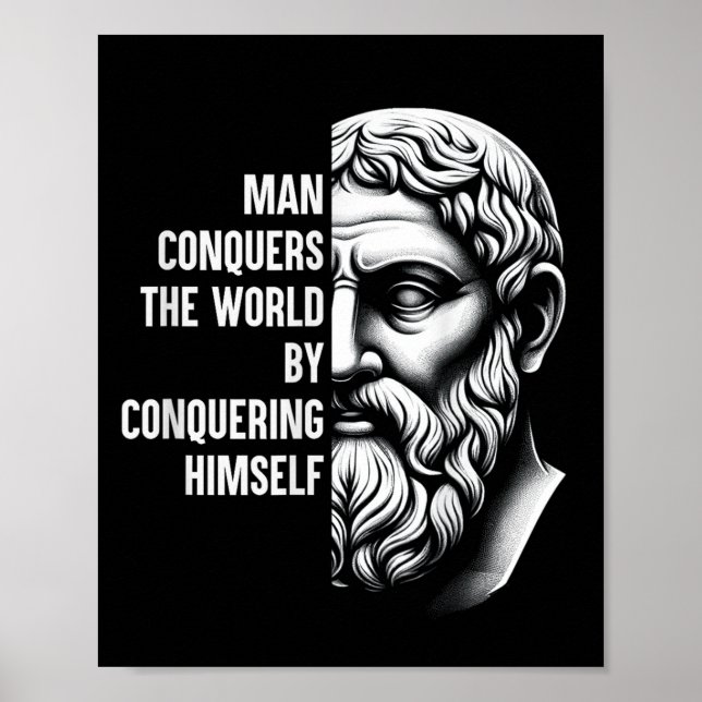 Stoic Philosopher Zeno Of Citium Quote Motivationa Poster (Front)