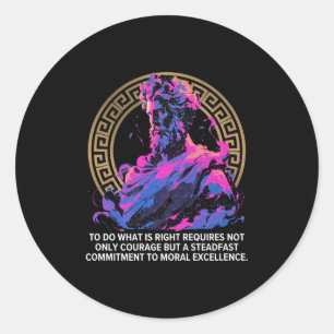 Stoic Philosophy Epic Old Greek Inspirational Stoi Classic Round Sticker