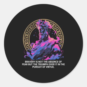 Stoic Philosophy Epic Old Inspirational Greek Stoi Classic Round Sticker