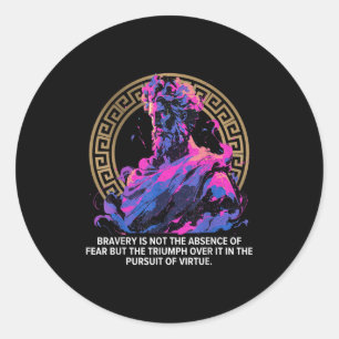 Stoic Philosophy Epic Old Inspirational Greek Stoi Classic Round Sticker