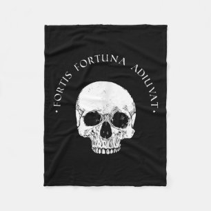 Stoic Philosophy Fortis Fortuna Adiuvat Skull Stoi Fleece Blanket