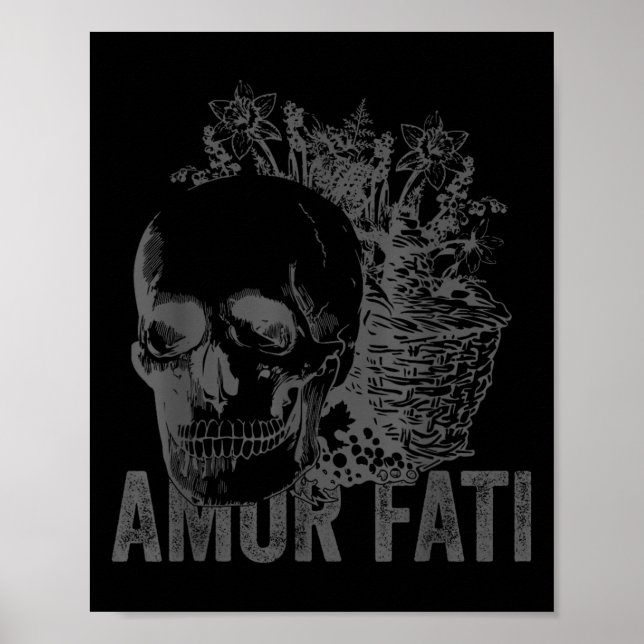 Stoic Philosophy Grey Hellenistic Stoicism Amor Fa Poster (Front)