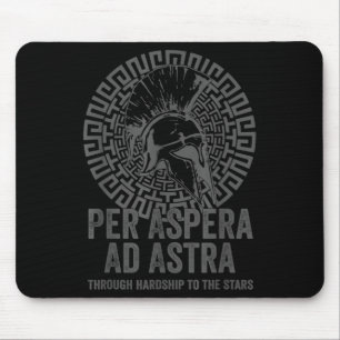 Stoic Philosophy Grey With Translation Per Aspera  Mouse Pad