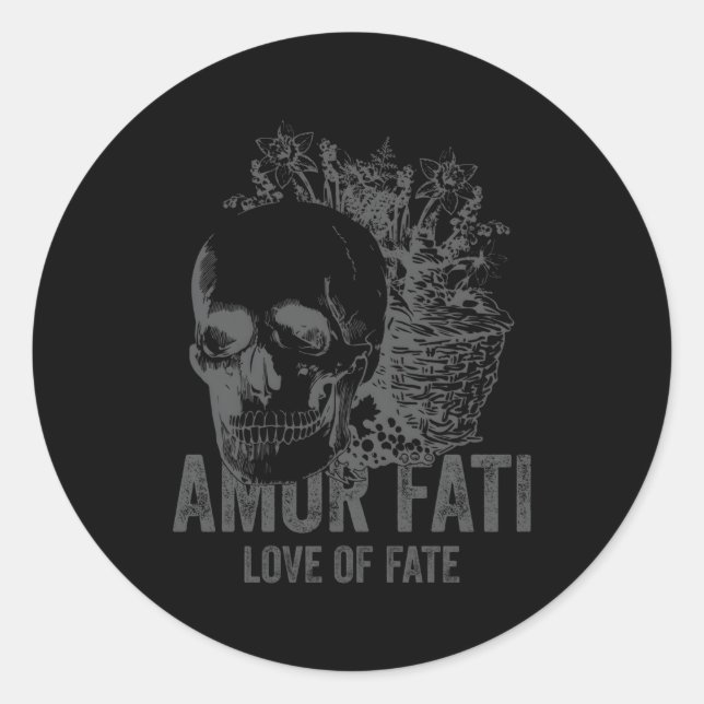 Stoic Philosophy Grey With Translation Stoicism Am Classic Round Sticker (Front)