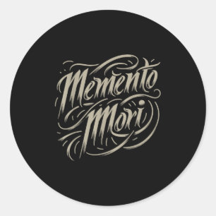 Stoic Philosophy Memento Mori Amor Fati Skull Stoi Classic Round Sticker