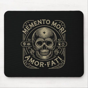 Stoic Philosophy Memento Mori Amor Fati Skull Stoi Mouse Pad