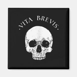 Stoic Philosophy Vita Brevis Skull Stoicism Quote Magnet