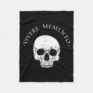 Stoic Philosophy Vivere Memento Skull Stoicism Quo Fleece Blanket