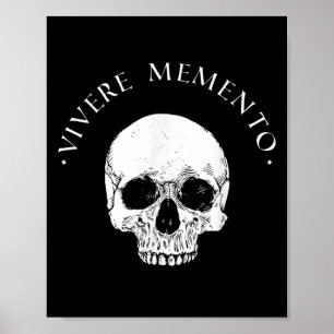 Stoic Philosophy Vivere Memento Skull Stoicism Quo Poster