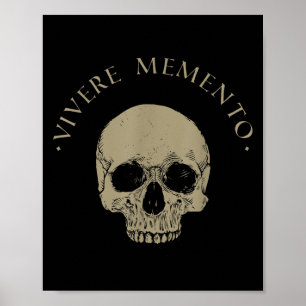 Stoic Philosophy Vivere Memento Skull Stoicism Quo Poster