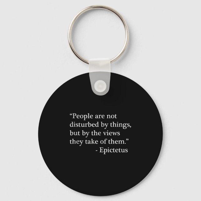 Stoic Quote From Epictetus Philosophical View Of L Key Ring (Front)