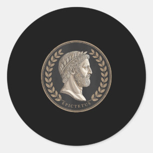 Stoic Roman Epictetus Bust Tank Top_1 Classic Round Sticker