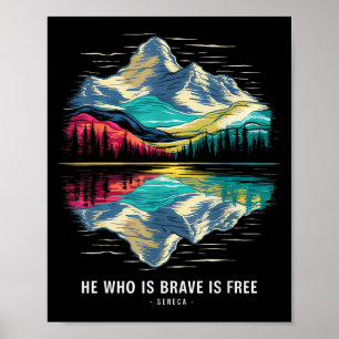 Stoic Seneca Philosoper Quote Brave Free Stoicism  Poster