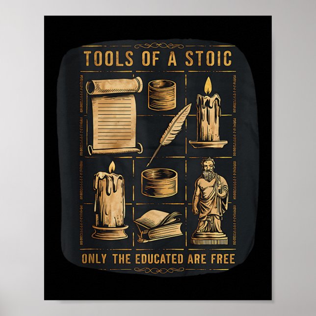 Stoic Stoicism Philosophy Quotes Virtue Wisdom Sel Poster (Front)