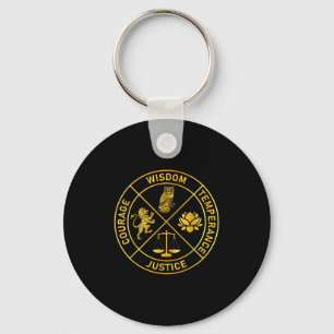 Stoic Virtues Wisdom Temperance Justice Courage St Key Ring
