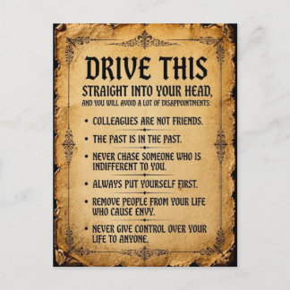 Stoic Wisdom Vintage Mediaeval Scroll Postcard