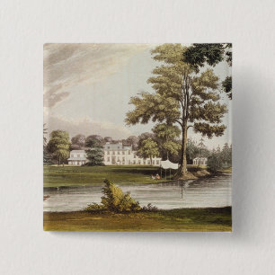Stoke Place, from Ackermann's 'Repository of Arts' 15 Cm Square Badge